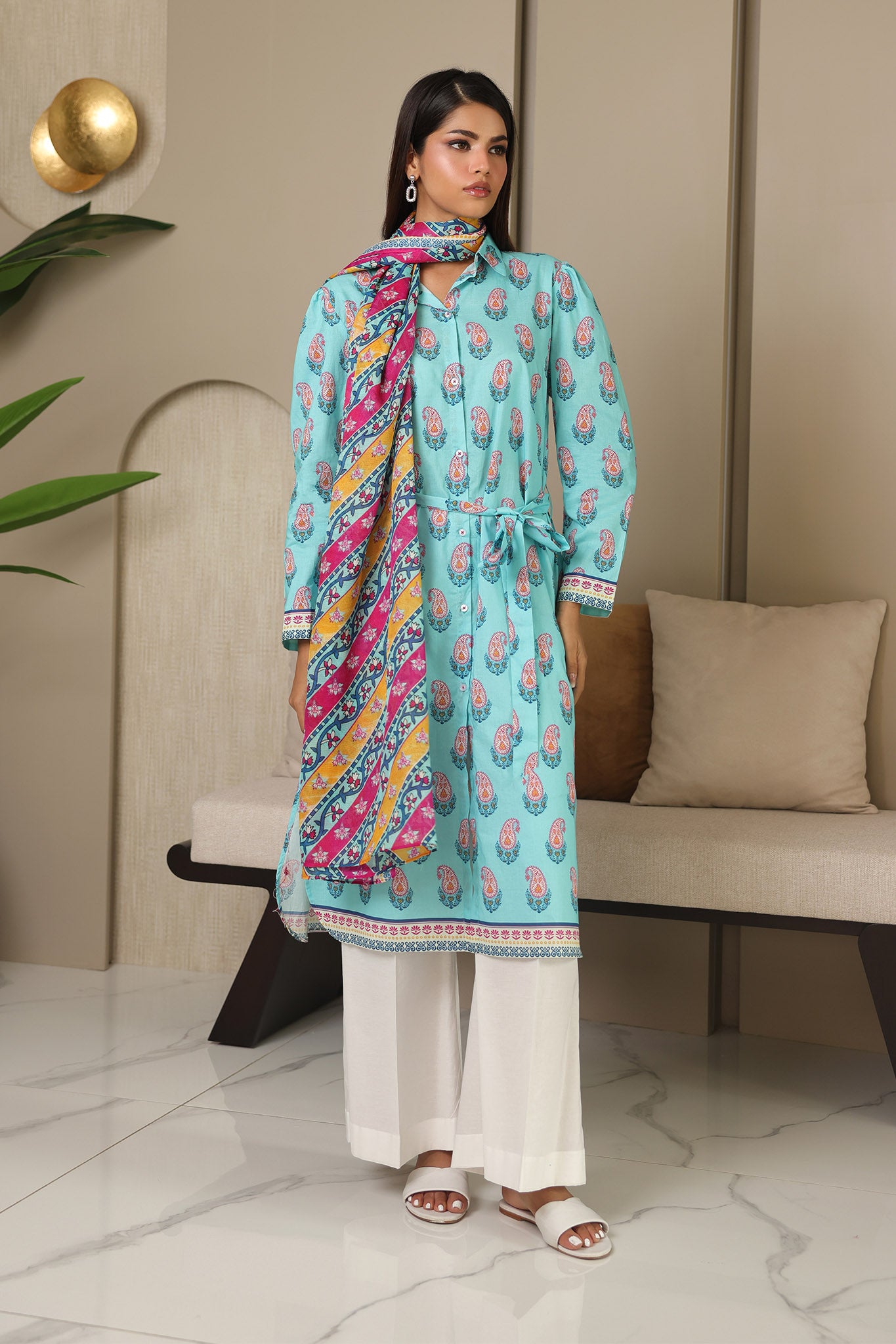 Zellbury Unstitched 2 Piece Digital Printed & Embroidered Cambric Collection'2024-WU-001