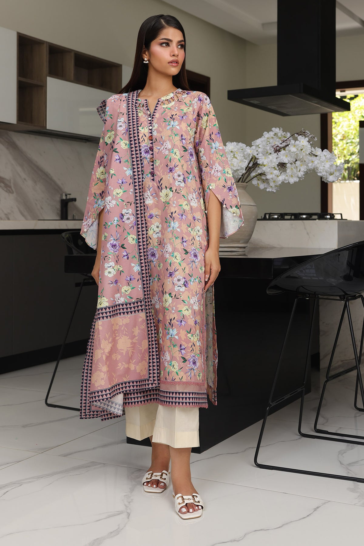 Zellbury Unstitched 2 Piece Digital Printed & Embroidered Cambric Collection'2024-WU-007