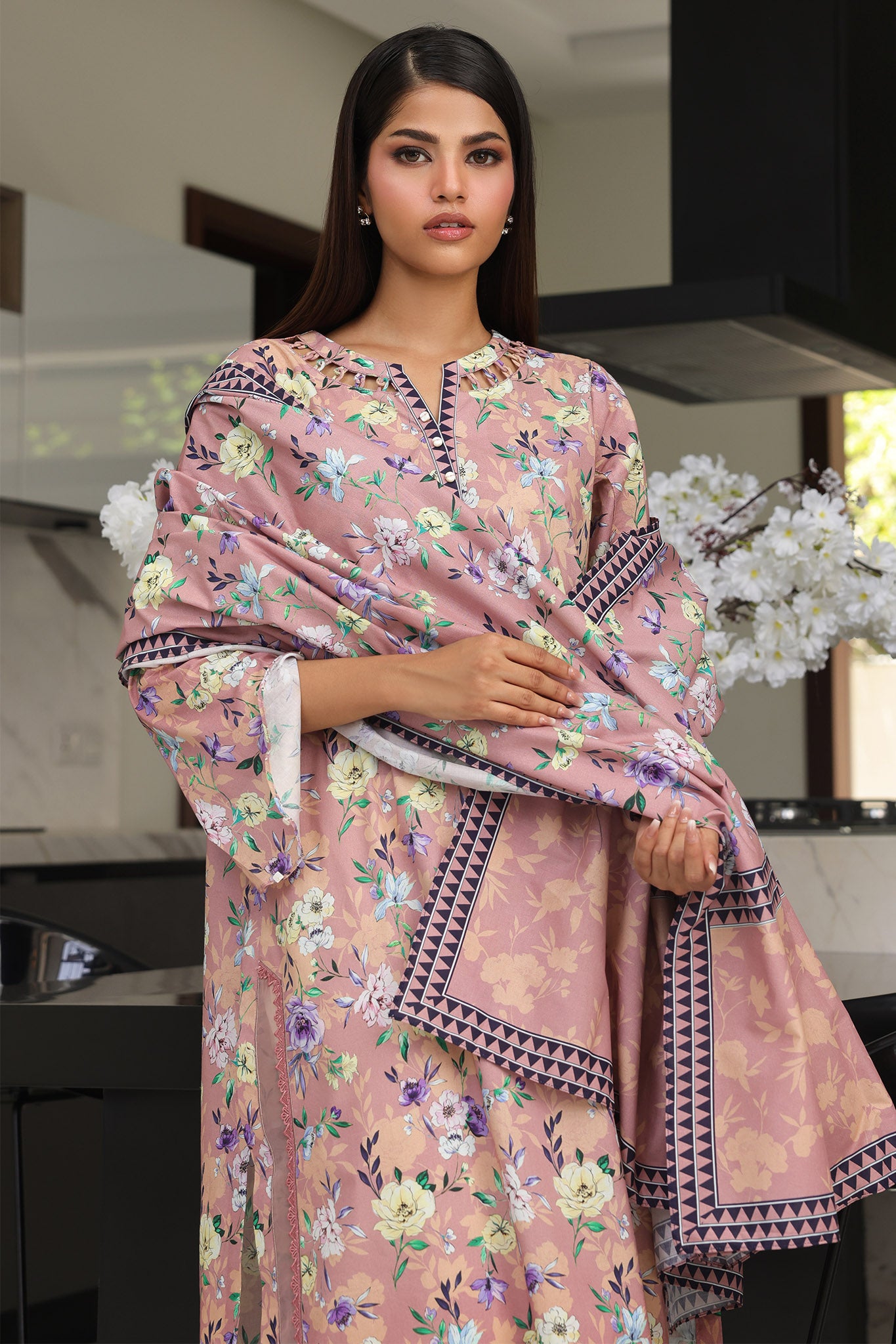 Zellbury Unstitched 2 Piece Digital Printed & Embroidered Cambric Collection'2024-WU-007