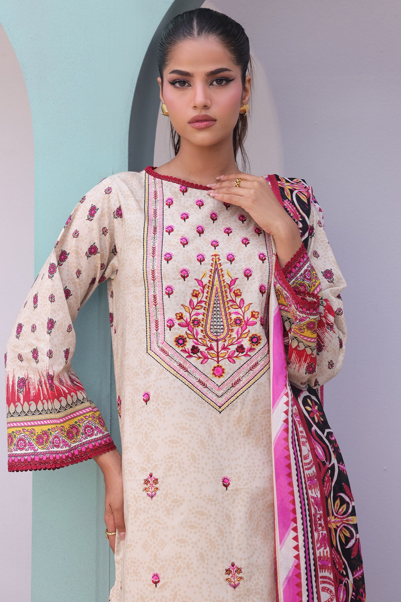 Zellbury Unstitched 2 Piece Digital Printed & Embroidered Cambric Collection'2024-WU-022