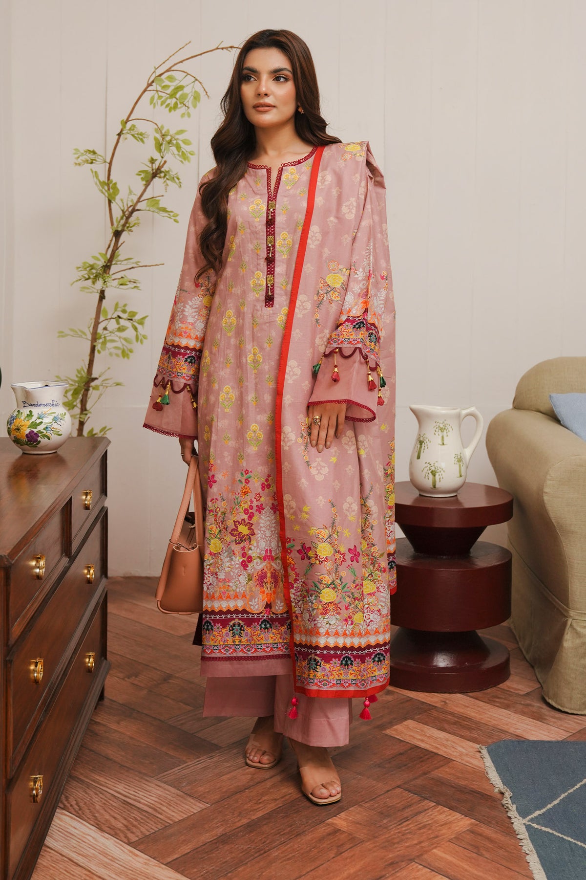 Zellbury Unstitched 3 Piece Digital Printed & Embroidered Cambric Collection'2024-WU-041