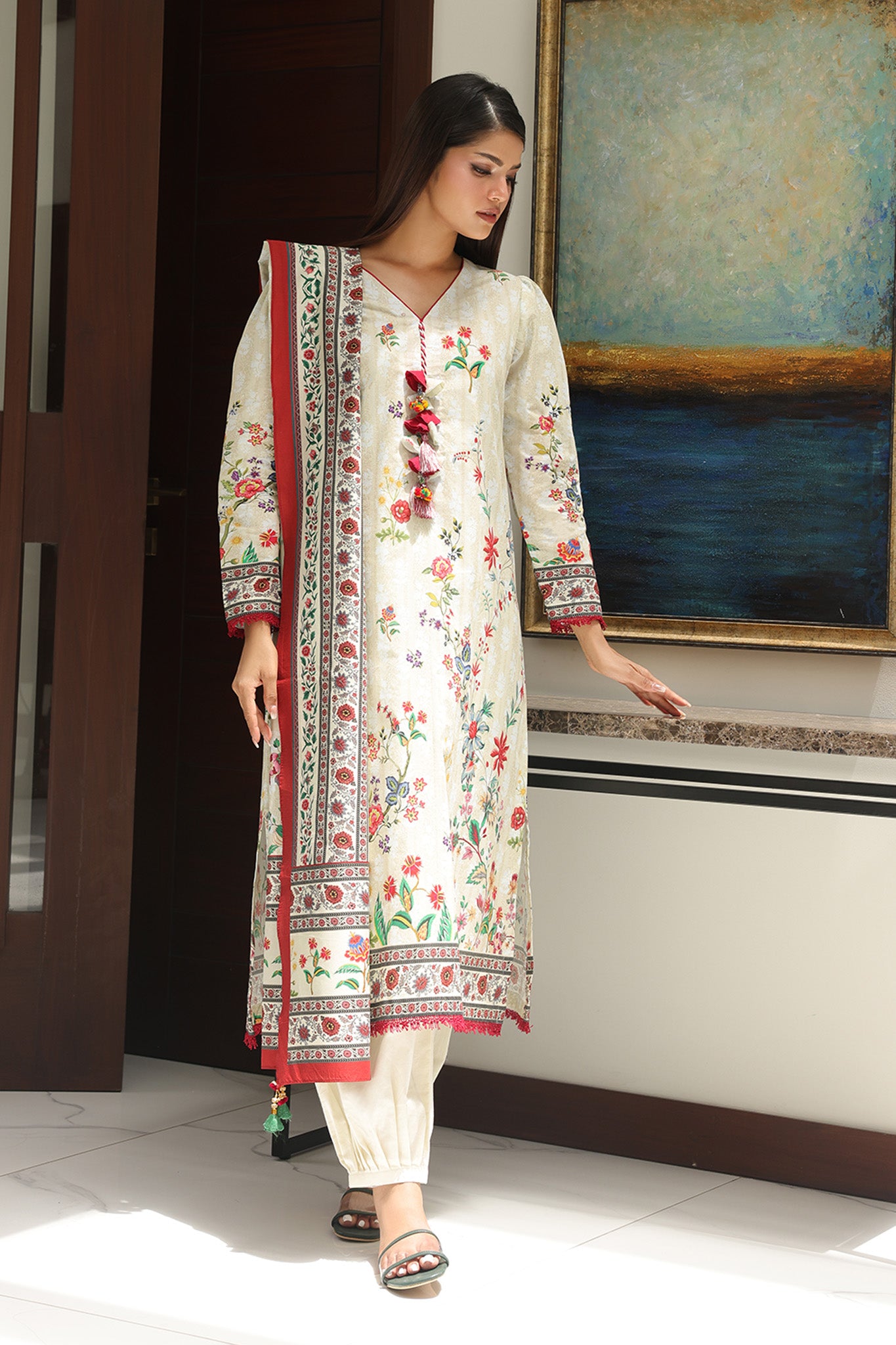 Zellbury Unstitched 3 Piece Digital Printed & Embroidered Cambric Collection'2024-WU-044