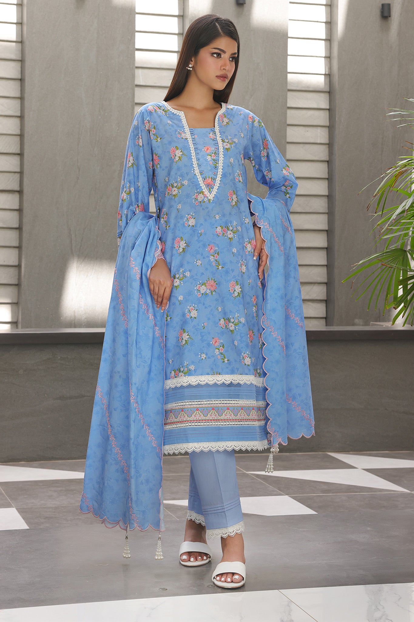 Zellbury Unstitched 3 Piece Digital Printed & Embroidered Cambric Collection'2024-WU-068