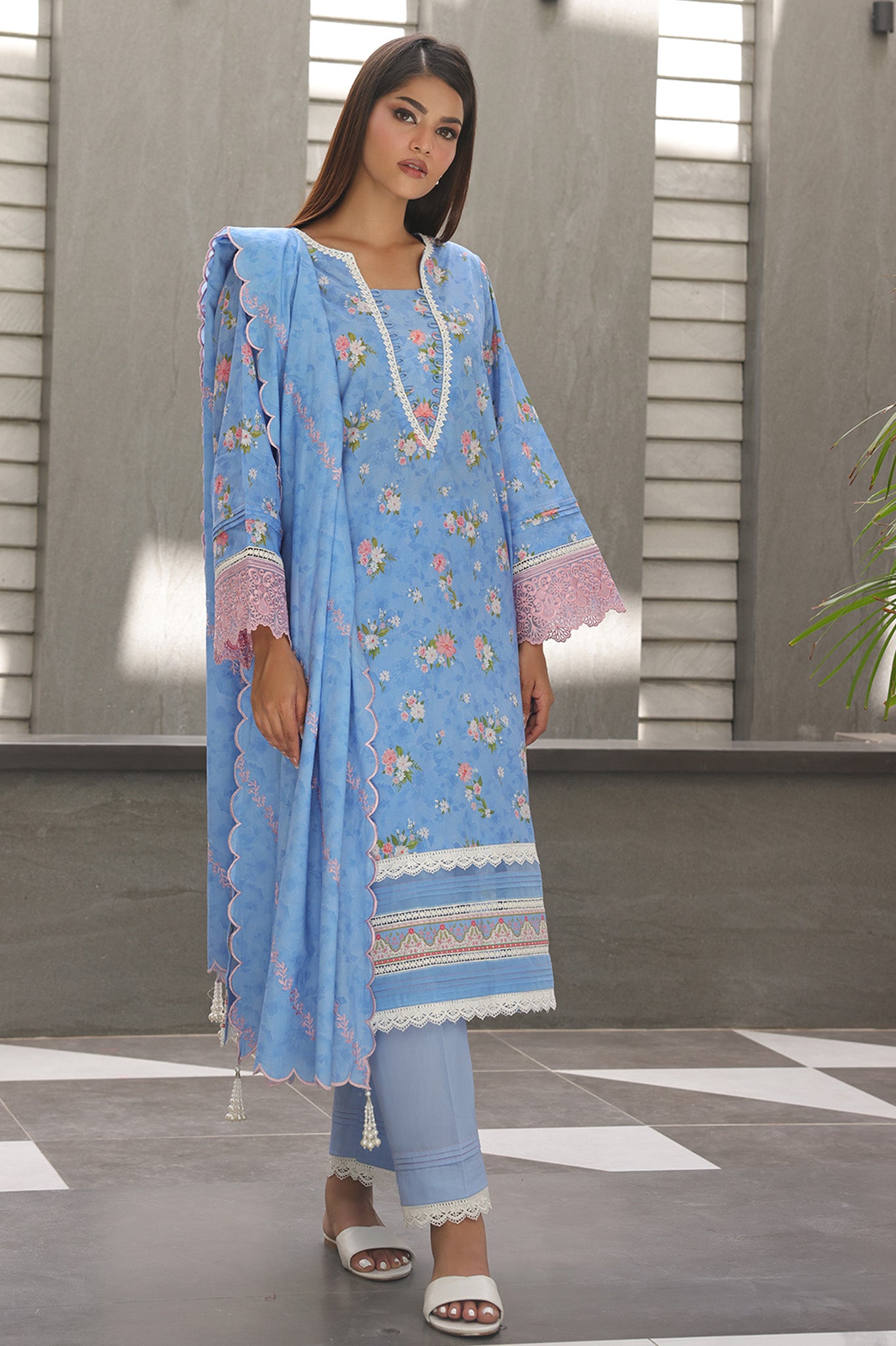 Zellbury Unstitched 3 Piece Digital Printed & Embroidered Cambric Collection'2024-WU-068