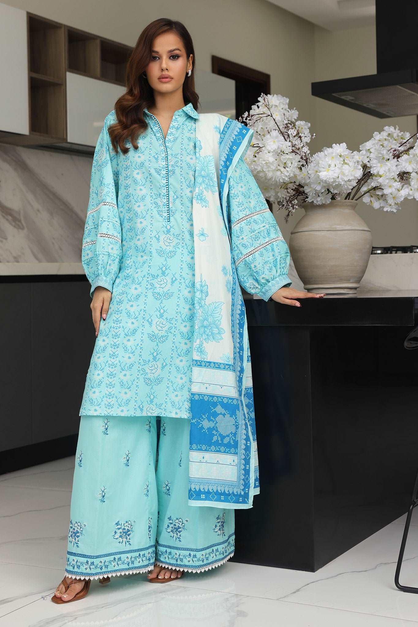 Zellbury Unstitched 3 Piece Digital Printed & Embroidered Cambric Collection'2024-WU-070