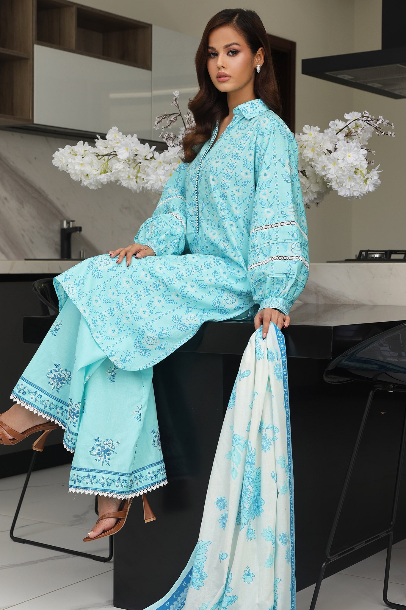 Zellbury Unstitched 3 Piece Digital Printed & Embroidered Cambric Collection'2024-WU-070