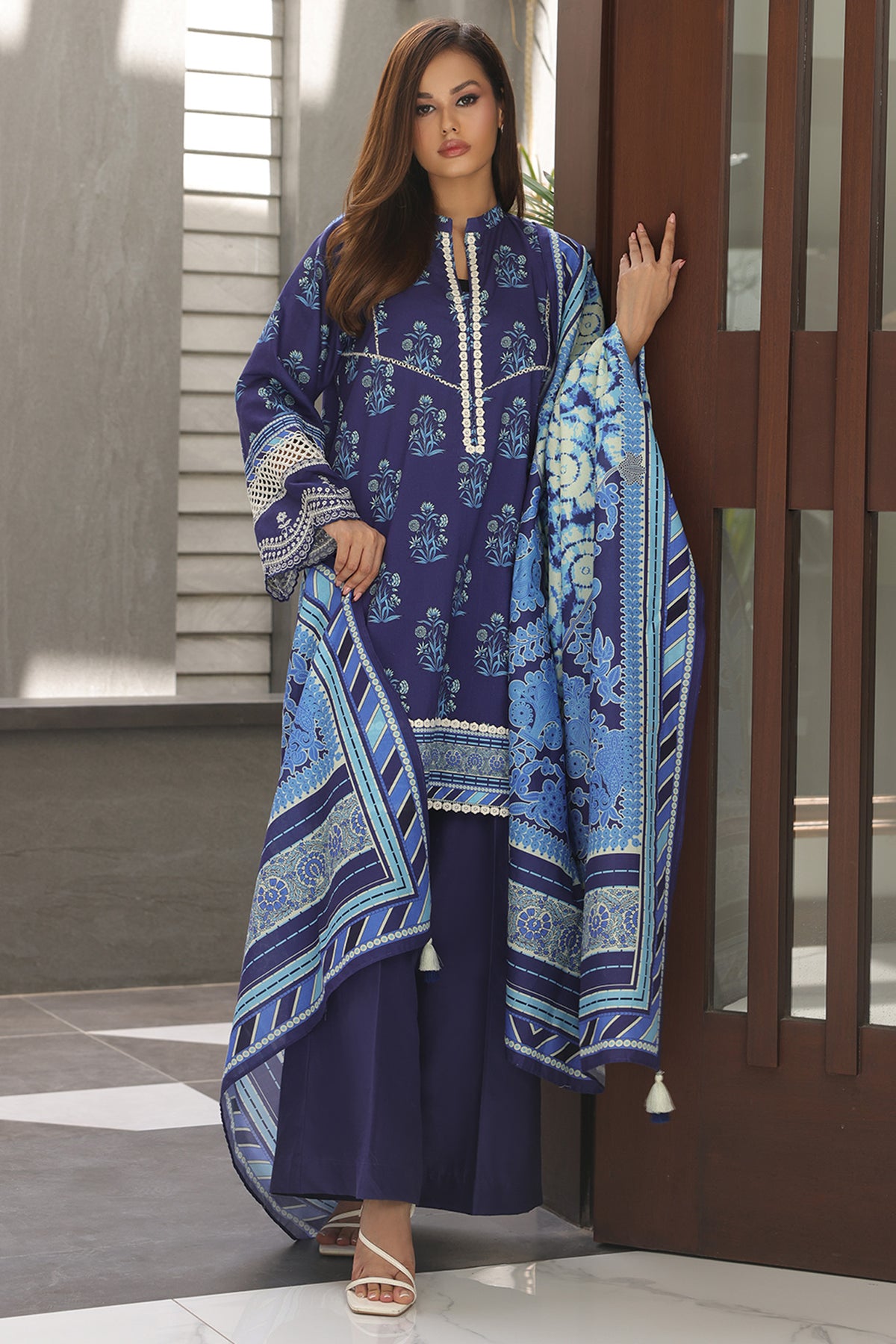 Zellbury Unstitched 3 Piece Digital Printed & Embroidered Cambric Collection'2024-WU-072