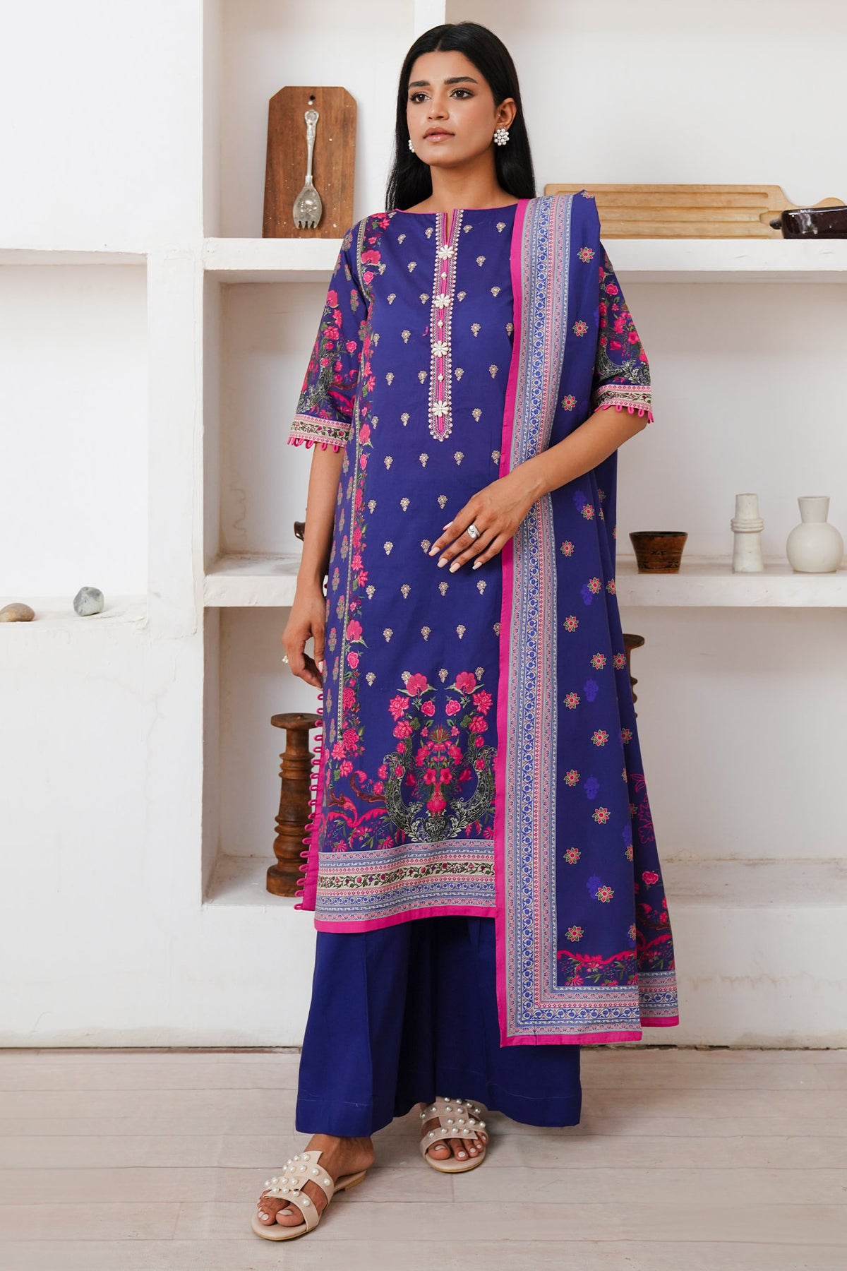 Zellbury Unstitched 2 Piece Digital Printed & Embroidered Cambric Collection'2024-WU-110