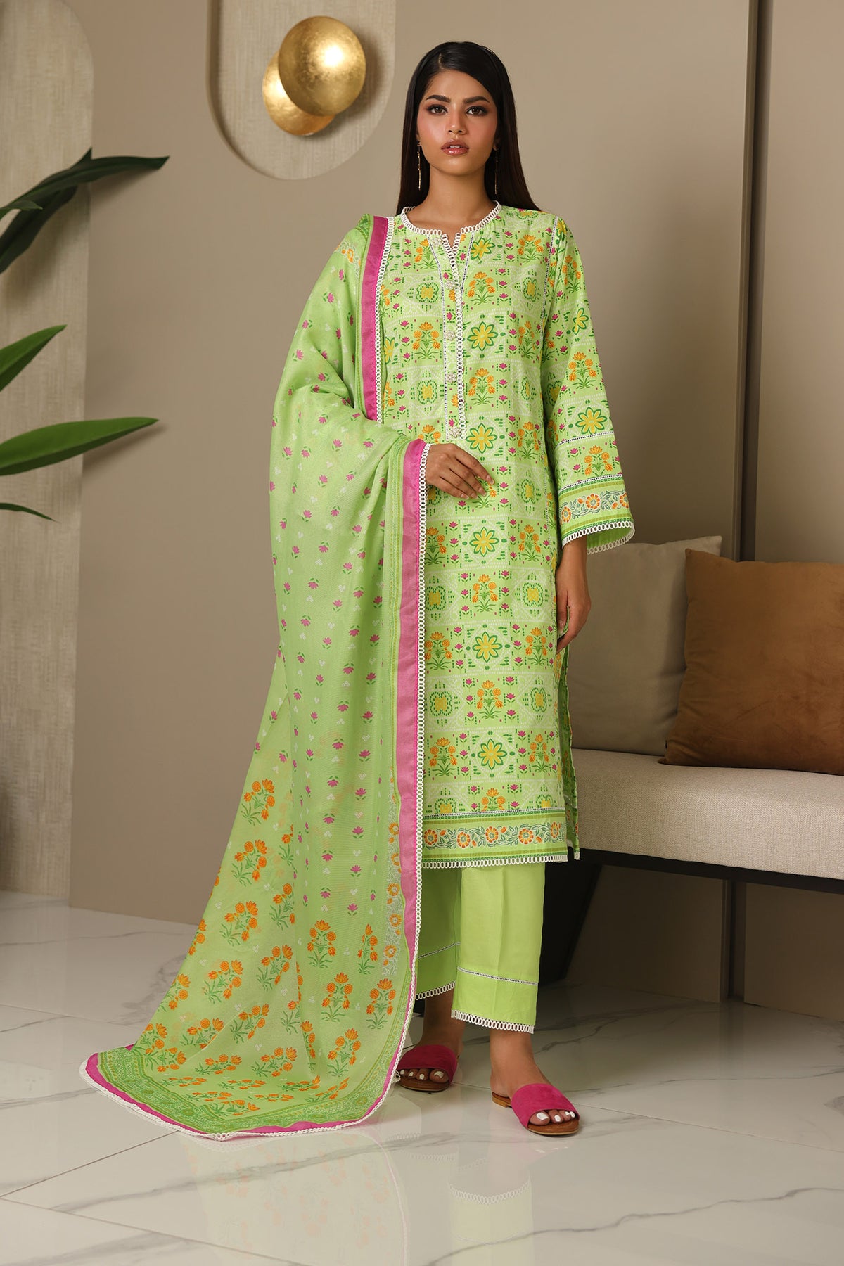 Zellbury Unstitched 3 Piece Digital Printed & Embroidered Cambric Collection'2024-WU-115