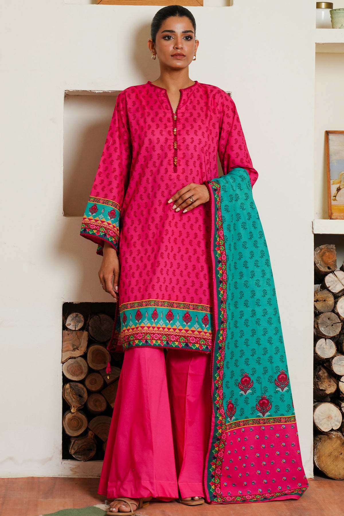 Zellbury Unstitched 3 Piece Digital Printed & Embroidered Cambric Collection'2024-WU-123