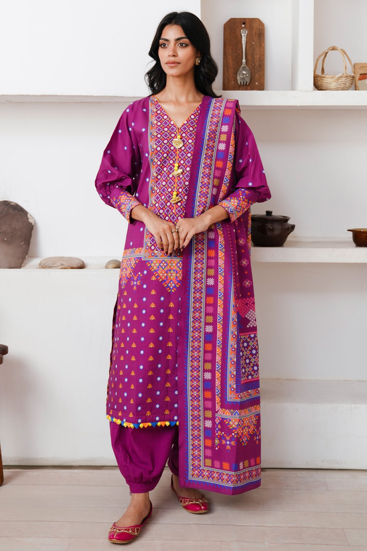 Zellbury Unstitched 3 Piece Digital Printed & Embroidered Cambric Collection'2024-WU-124