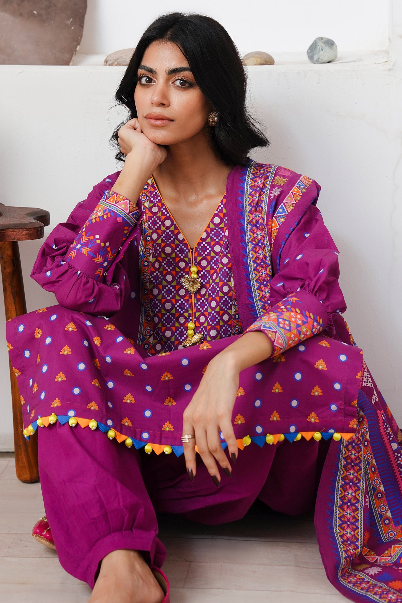 Zellbury Unstitched 3 Piece Digital Printed & Embroidered Cambric Collection'2024-WU-124