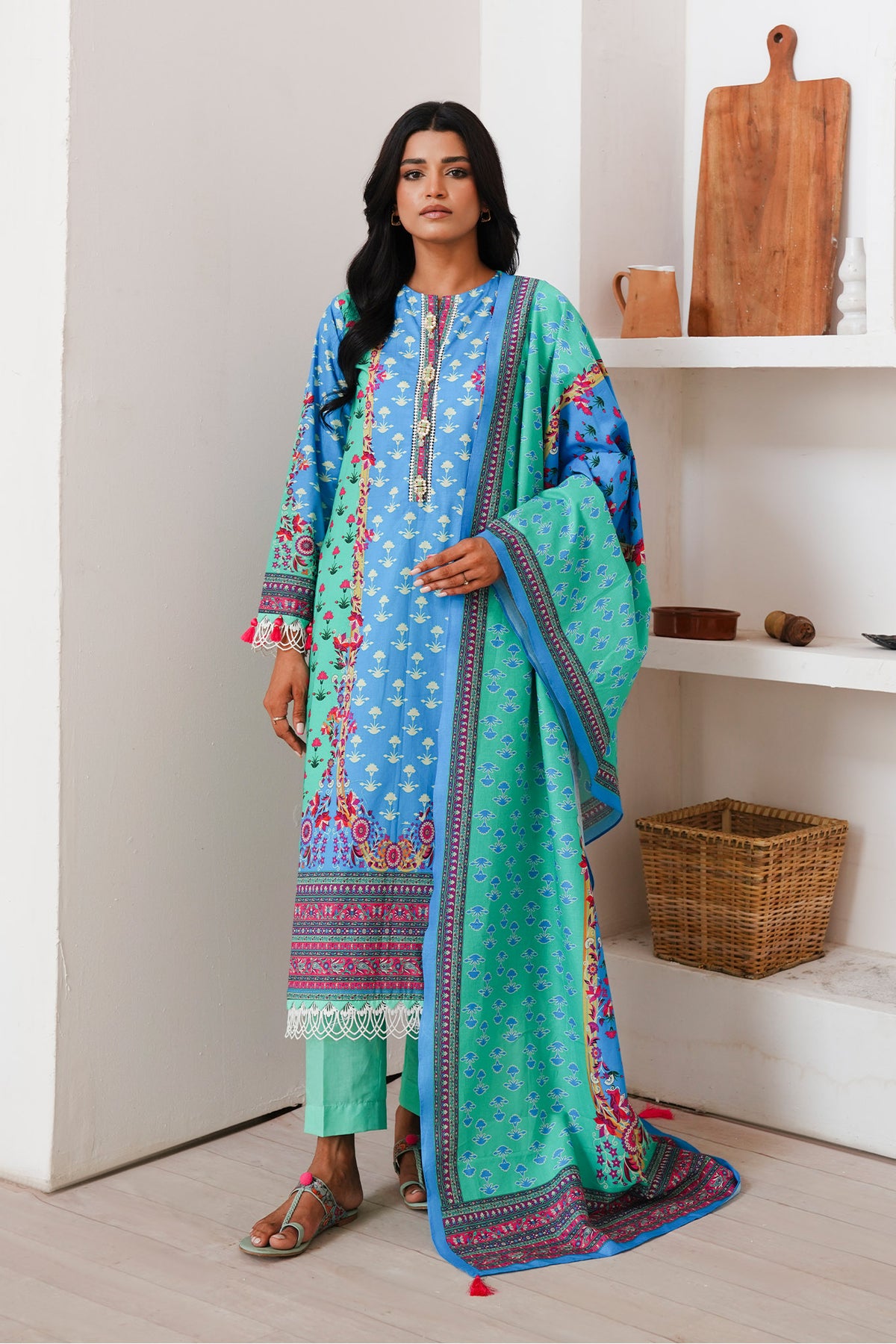 Zellbury Unstitched 3 Piece Digital Printed & Embroidered Cambric Collection'2024-WU-126