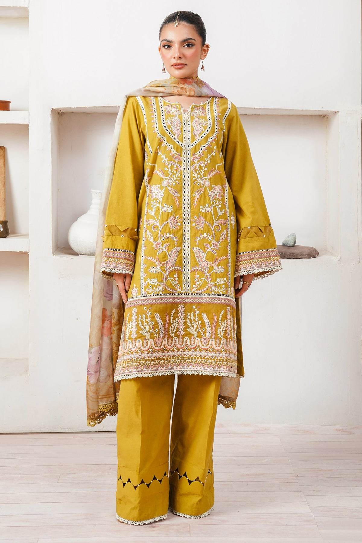 Zellbury Unstitched 3 Piece Digital Printed & Embroidered Cambric Collection'2024-WU-156