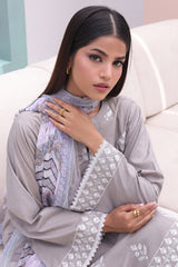 Zellbury Unstitched 3 Piece Digital Printed & Embroidered Cambric Collection'2024-WU-601