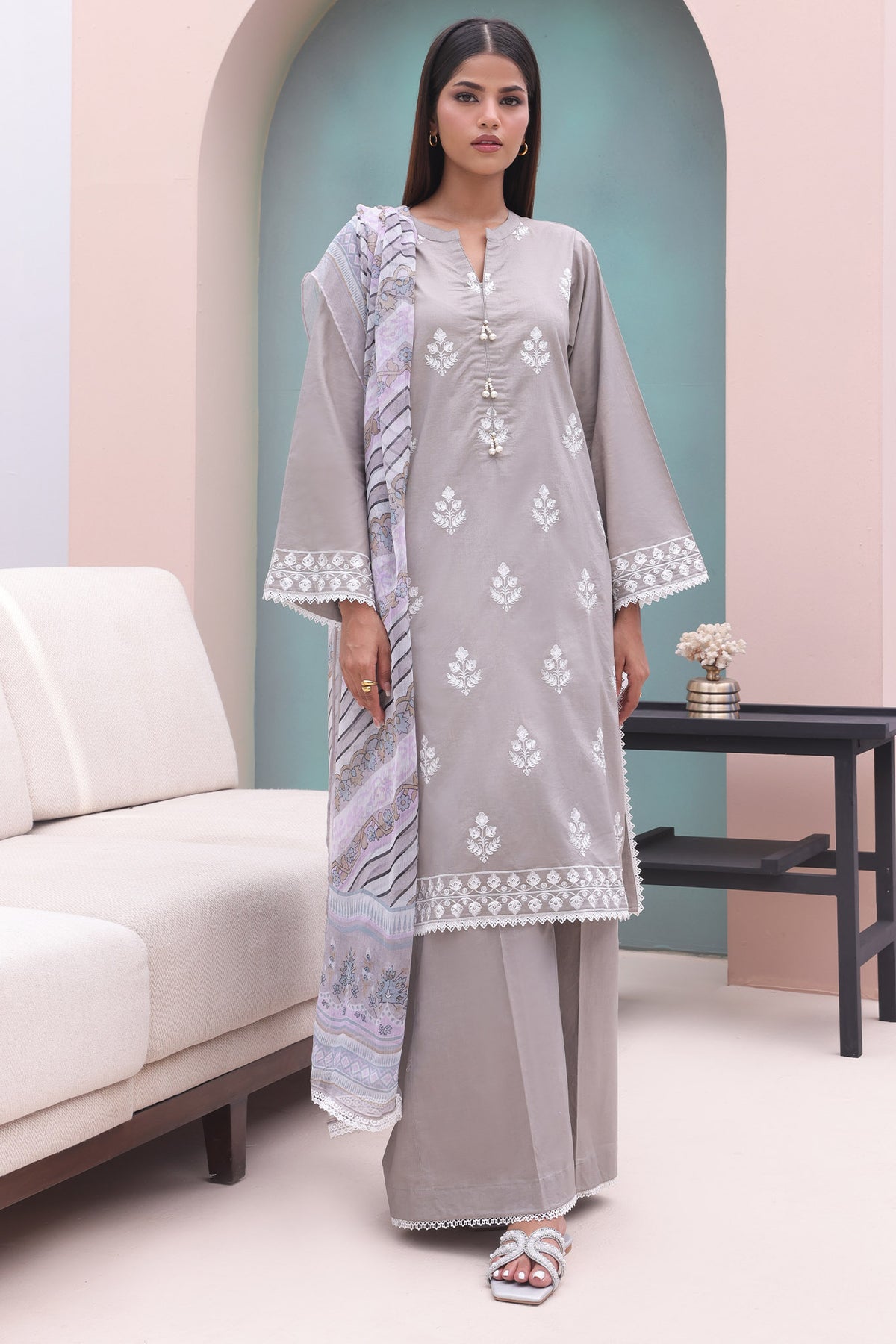 Zellbury Unstitched 3 Piece Digital Printed & Embroidered Cambric Collection'2024-WU-601