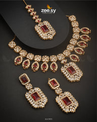 Wave Necklace Set Red - Zeesy Jewellery