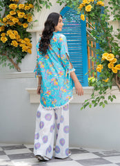 Daily Chic - Ahlam By Safa Textile Stitched 1 Piece Summer Shirt-Aegean Bloom