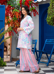 Daily Chic - Ahlam By Safa Textile Stitched 1 Piece Summer Shirt-Whimsical Bliss