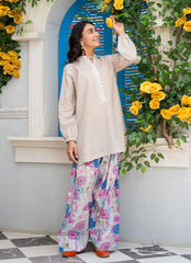 Daily Chic - Ahlam By Safa Textile Stitched 1 Piece Summer Shirt-Prairie