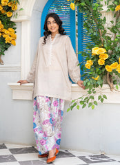 Daily Chic - Ahlam By Safa Textile Stitched 1 Piece Summer Shirt-Prairie