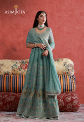Asim Jofa Unstitched 3 Piece Wedding Festive Suit-AJULN-04 Embroidered Chiffon Unstitched 3 Pcs