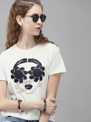 Sprinkles Stitched 1 Piece Summer Shirts Kids Collection'2025-White Lady Print Tee