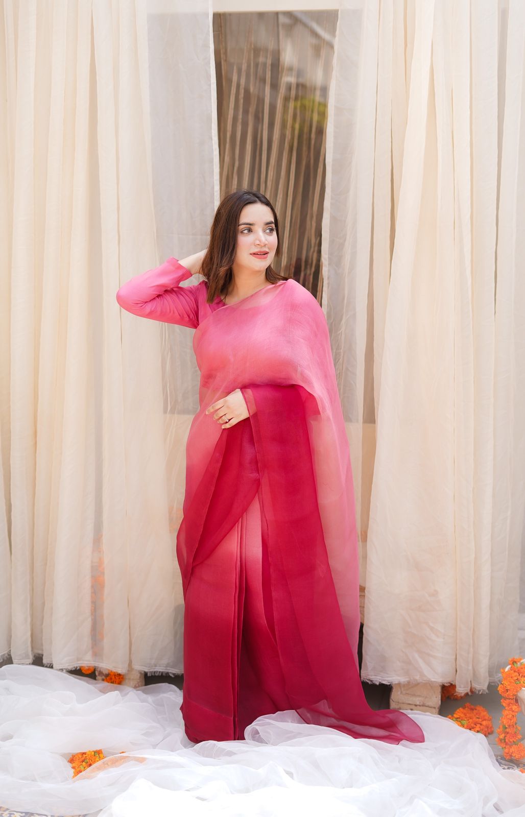 Pashma Khan Stitched Luxury Saree Collection'2025-Guláb