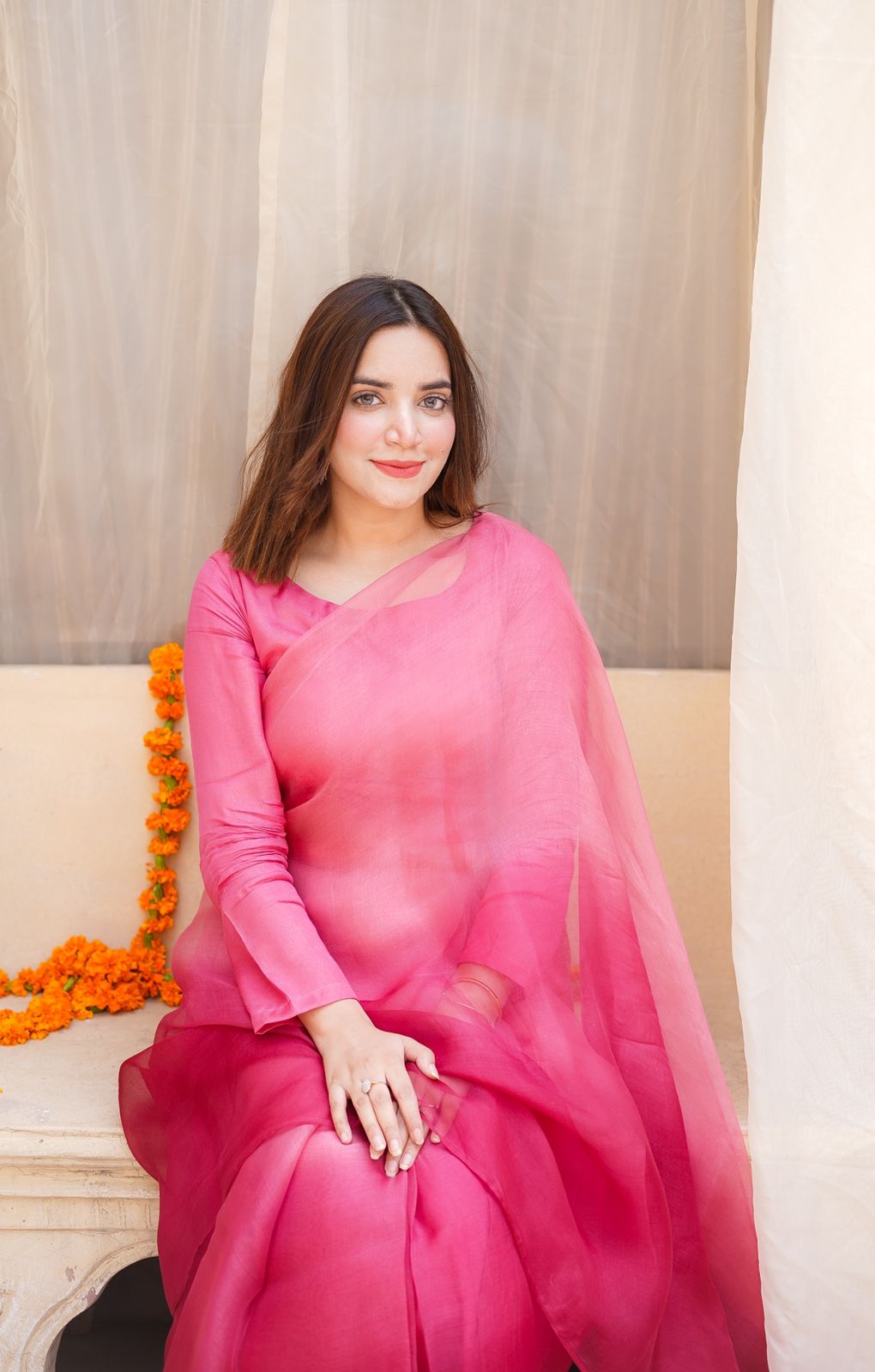 Pashma Khan Stitched Luxury Saree Collection'2025-Guláb