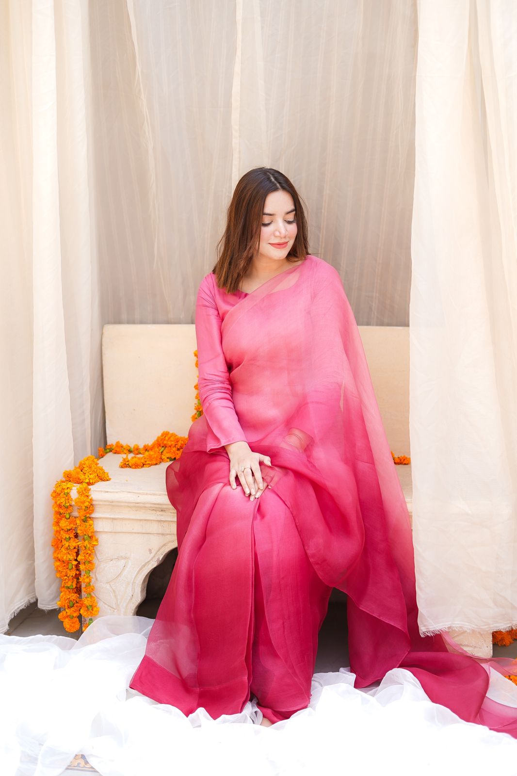 Pashma Khan Stitched Luxury Saree Collection'2025-Guláb
