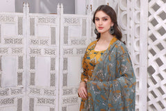 Feathers Unstitched 3 Piece Summer Collection-AZA-FT202