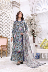 Feathers Unstitched 3 Piece Summer Collection-RIJA-FT200