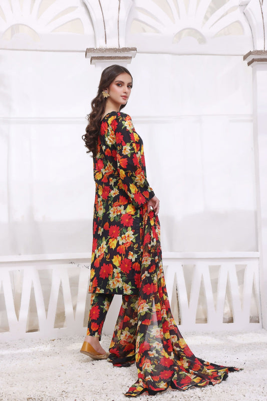 Feathers Unstitched 3 Piece Summer Collection-BEHLOL-FT204