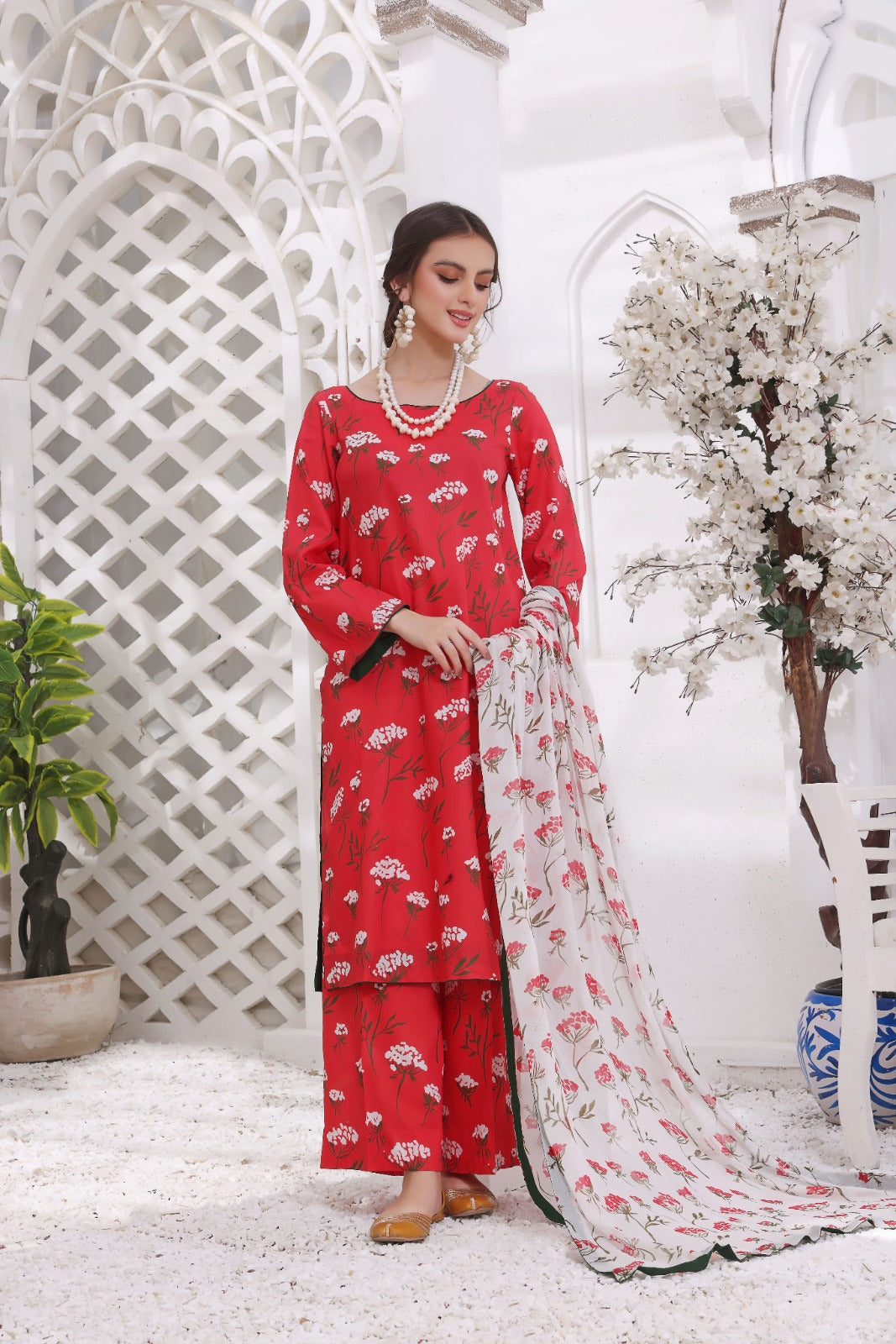 Feathers Unstitched 3 Piece Summer Collection-KASTOOR-FT205