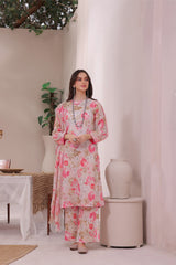 Feathers Unstitched 3 Piece Digital Printed Lawn Summer Suit-MABEL-FT273
