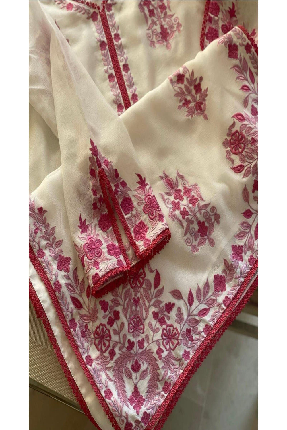 Zaib E Hoor Cotton Kaddi Net Stitched 3p Suit