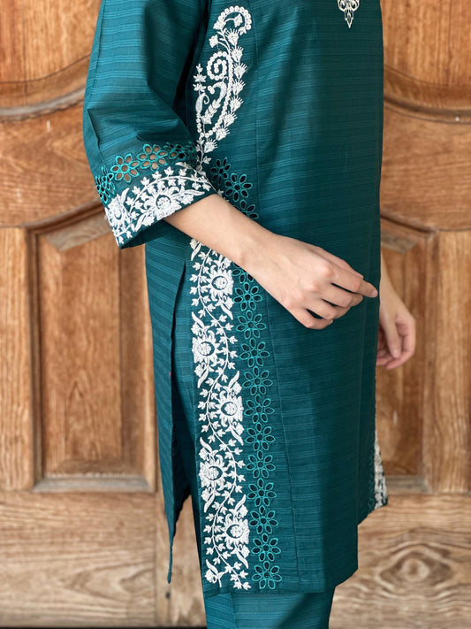 Zaib E Hoor Cutwork Stitched 2p Suit