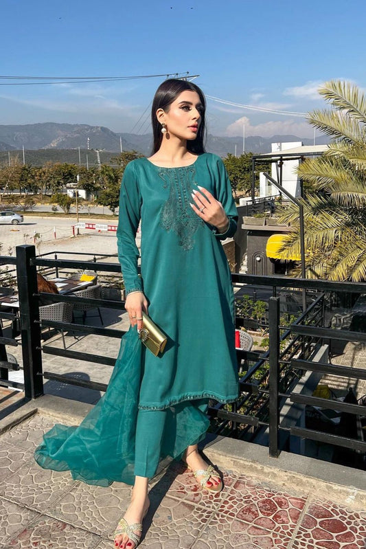 Zaman By MNM Stitched 3 Piece Winter Collection'2024-Jade