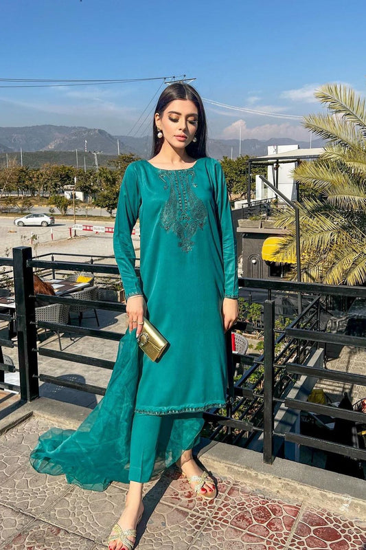 Zaman By MNM Stitched 3 Piece Winter Collection'2024-Jade