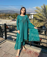 Zaman By MNM Stitched 3 Piece Winter Collection'2024-Jade