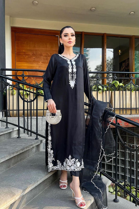 Zaman By MNM Stitched 3 Piece Winter Collection'2024-Coal