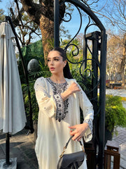 Zaman By MNM Stitched 3 Piece Winter Collection'2024-Ivory