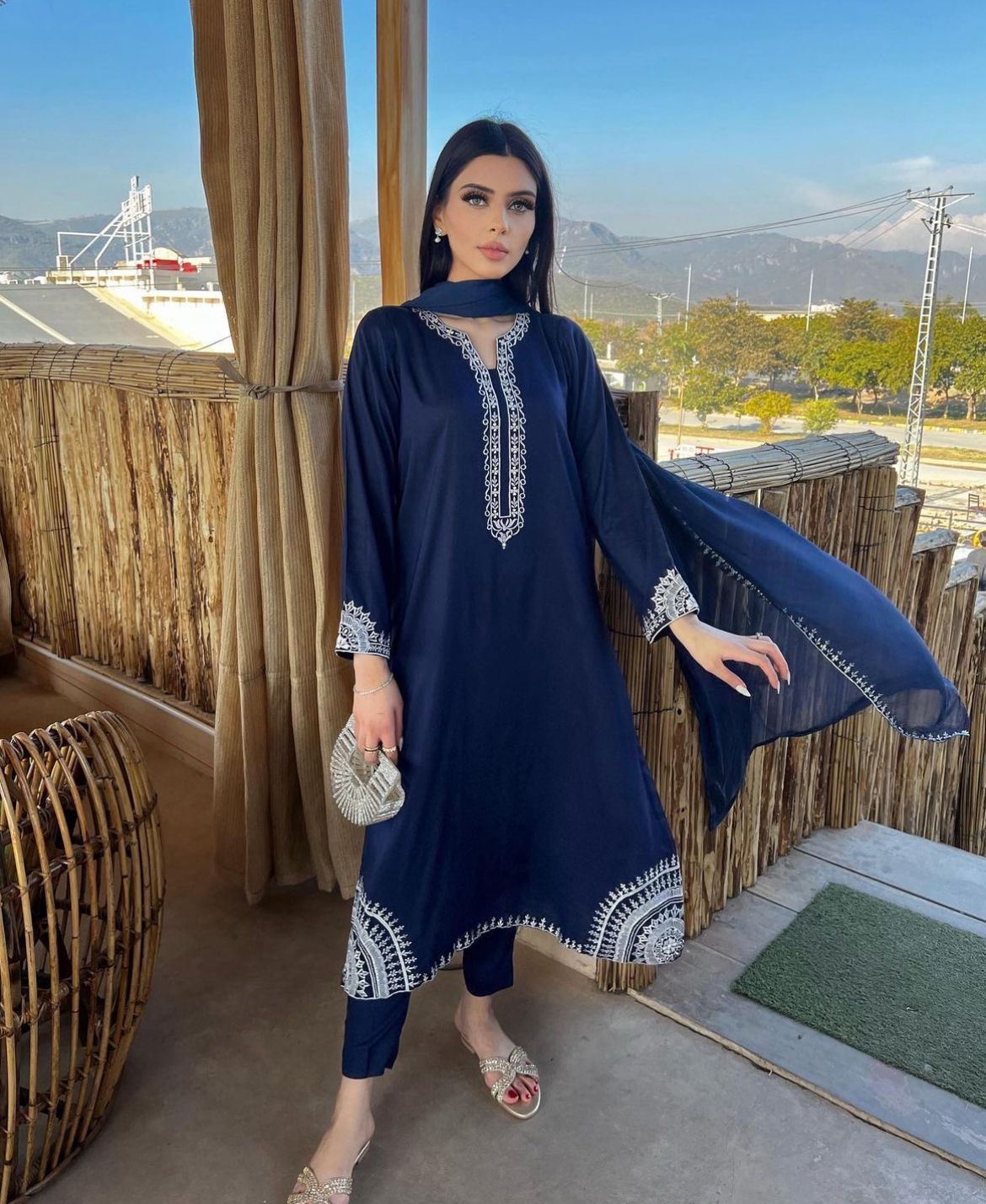 Zaman By MNM Stitched 3 Piece Winter Collection'2024-Sapphire