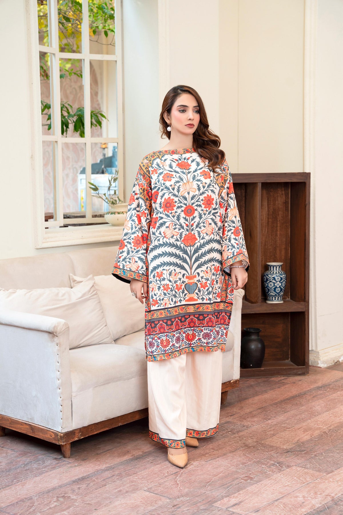 B.K Clothings Stitched Khaddar Collection-Azure dream