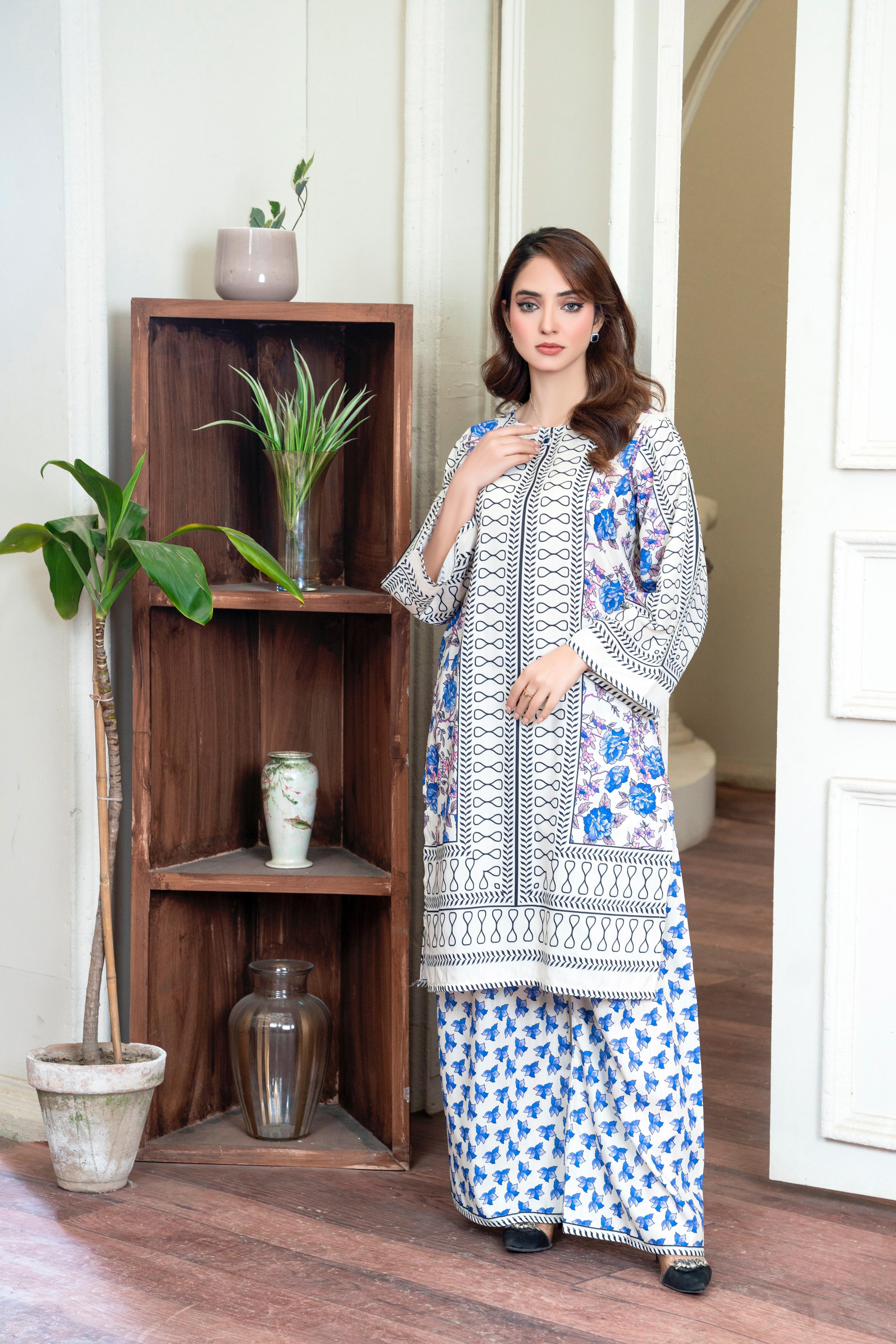 B.K Clothings Stitched Khaddar Collection-Tropical freeze