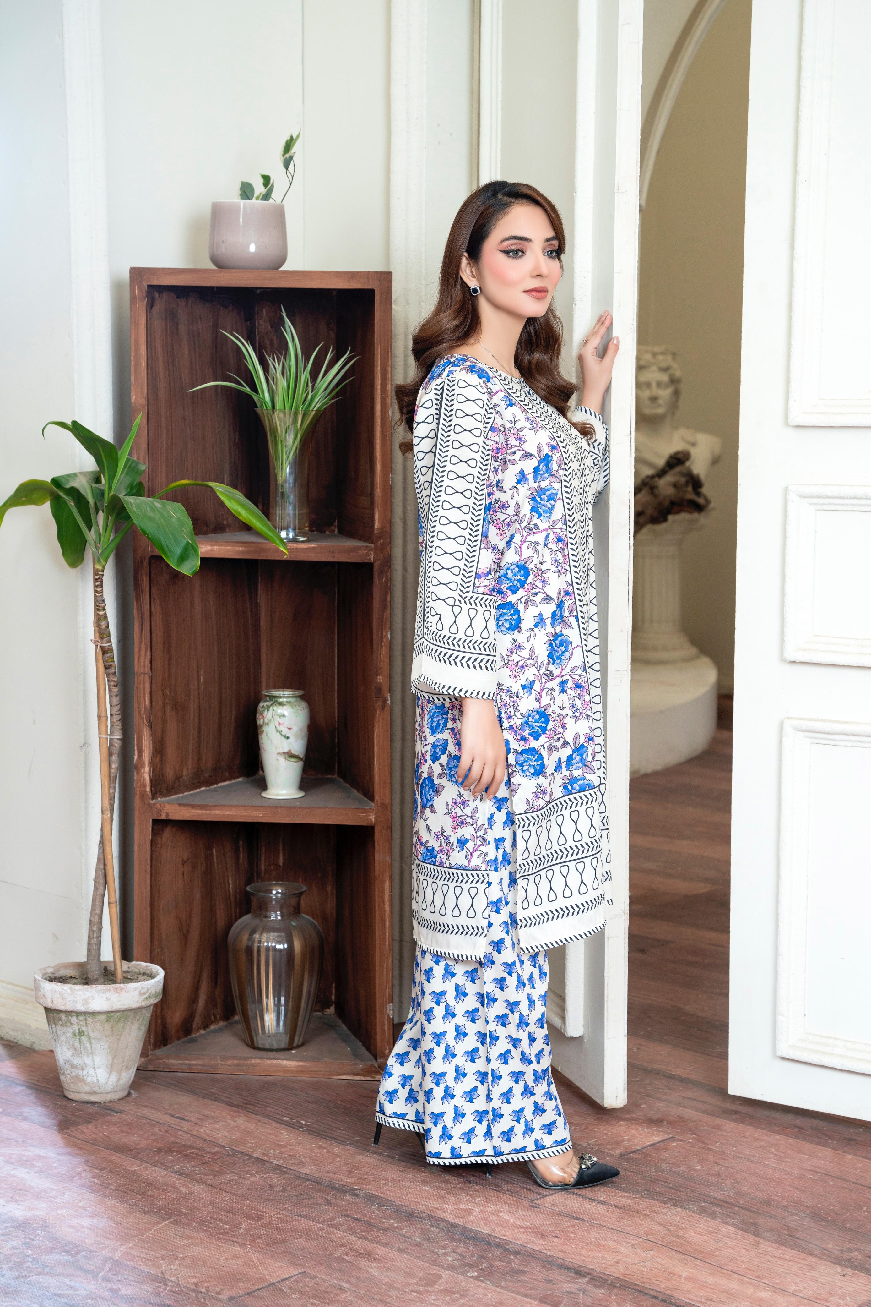 B.K Clothings Stitched Khaddar Collection-Tropical freeze