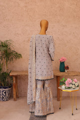 Saira Sultana Stitched 3 Piece Formals Collection-Maah Paara - Pastel Grey