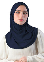 Bidoon Essma Alamira Hijab Maxi Women Plain Jersey Cotton Dark Blue
