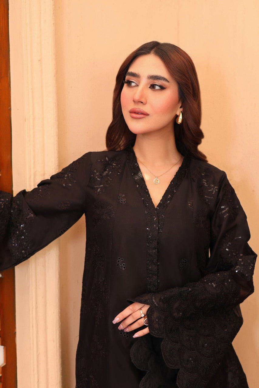 Tabeer By Mariam Malik Stitched 3 Piece Summer Collection'2025-Midnight Dream