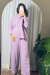 Urban Cut Garment Dyed Cotton Lavender Co-Ord Set